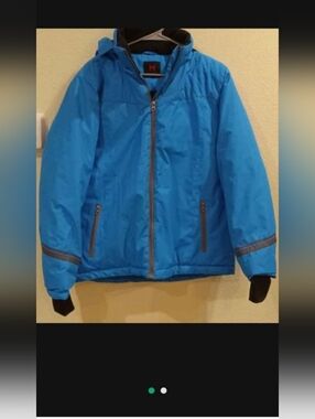 Ladies Bright Blue Hooded Heave Duty Winter Jacket